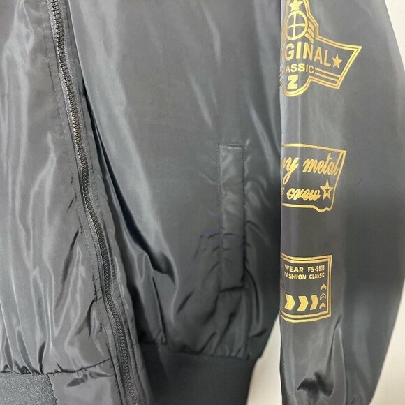 New ORIGINAL DELUXE Men's Bomber Black Jacket Size M - Picture 3 of 7